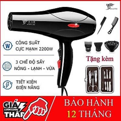 Máy sấy tóc DELIYA -Điện áp: 220V tặng kèm bộ phụ kiện 5 món