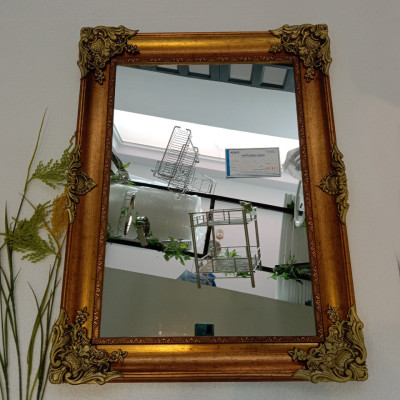 Gương soi Kibath khung màu vàng đồng kT 60x80 cm, KB-134