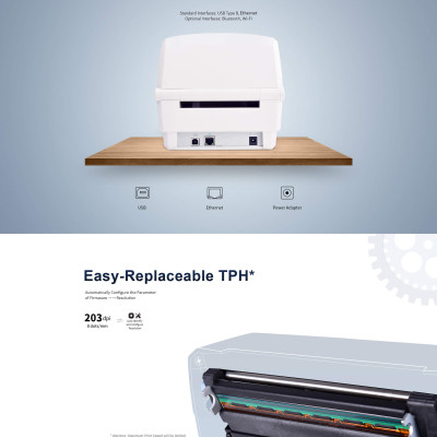 Máy in mã vạch iDPRT iD4S - in đơn hàng, phiếu gửi, minicode, nhãn tự dán, hàng nhập khẩu bảo hành 12 tháng