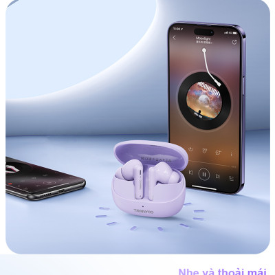 Tai nghe Bluetooth 5.3 TRANYOO T-M26, khử tiếng ồn thông minh, thiết kế đẹp, sang trọng, pin trâu - Hàng chính hãng