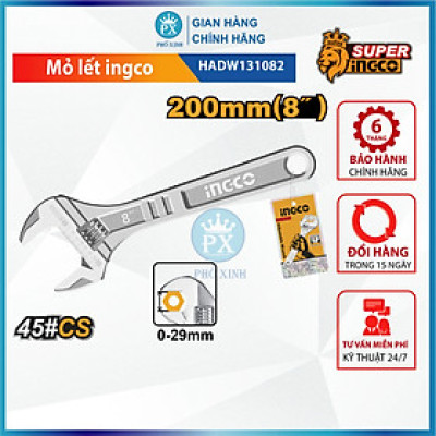Mỏ lết cầm tay đa năng INGCO HADW131 6" 8" 10" 12" 15” 18”cờ lê thép Cr-V siêu cứng chống rỉ điều chỉnh độ mở sữa chữa tháo mở bulong