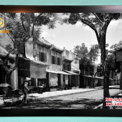 Tranh kính cường lực Phố cổ Hà Nội D4502 01 (được chọn mẫu)