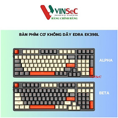 Bàn phím cơ không dây EDRA EK398L Beta - Hàng Chính Hãng