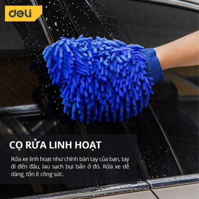 Găng Tay Rửa Xe Deli, Lau Rửa Ô Tô, Xe Máy, Cửa Kính, Đồ Dùng Gia Đình Tiện Dụng - Chất Liệu Mềm Mại, An Toàn - DL882004