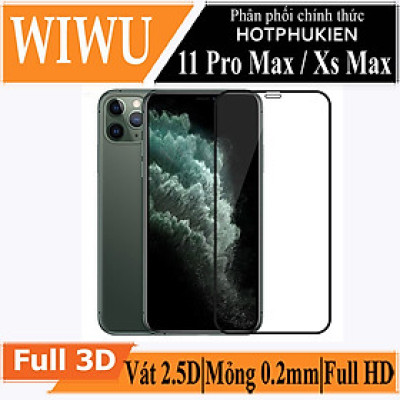 Miếng dán kính cường lực Cho iPhone 11 / 11 Pro / 11 Pro Max / X / Xs / Xs Max / XR full màn hình 2.5D chống nứt vỡ cạnh hiệu WIWU iVista Chống va đập, vát cạnh 2.5D, chống vân tay - hàng nhập khẩu