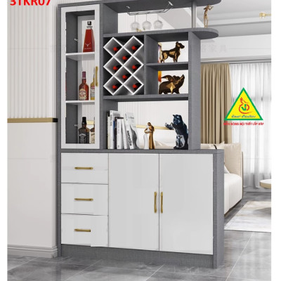 Vách ngăn kiêm tủ rượu trang trí phòng khách 3TKR07