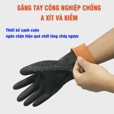 Găng Tay Công Nghiệp Chống Hóa Chất, Chống Axit Mạnh và Kiềm, Găng Tay Cao Su Bảo Hộ Lao Động