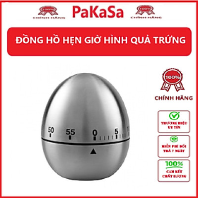 Đồng hồ hẹn giờ hình quả trứng vỏ inox sang trọng - Hàng chính hãng 
