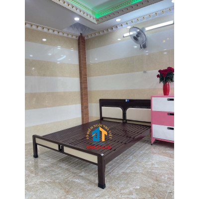 Giường sắt khung hộp ngang 1m4 dài 2m ĐẠI THÀNH