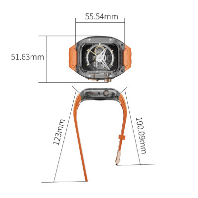 Ốp Case tích hợp dây đeo Lamborghini Style cho Apple Watch Series 4/5/6/SE/7/8/9/SE1,2 Size 44mm/45mm - Hàng Chính Hãng