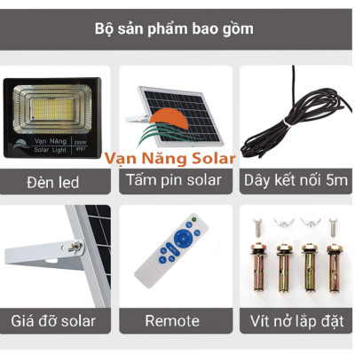 Đèn Pha Năng Lượng Mặt Trời Vạn Năng Solar 100W