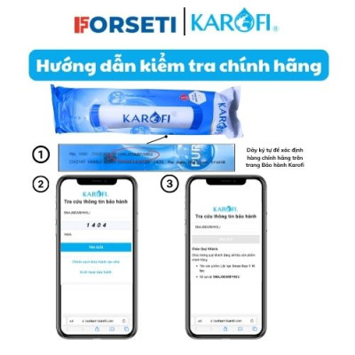 Bộ 3 Lõi lọc nước số 1,2,3 hàng chính hãng Karofi