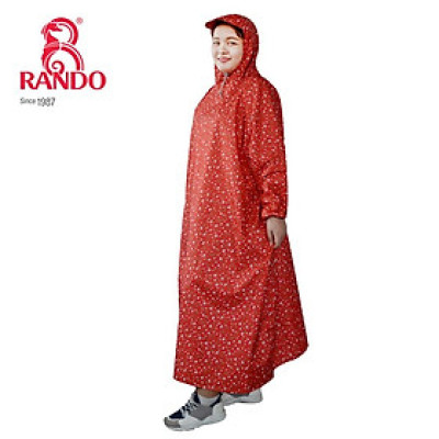 Áo Mưa Vải Dù Bít Sườn Che Kín Toàn Thân, RANDO Chính Hãng, Phản Quang An Toàn Sau Lưng Áo, Bền Bỉ Không Thấm Nước