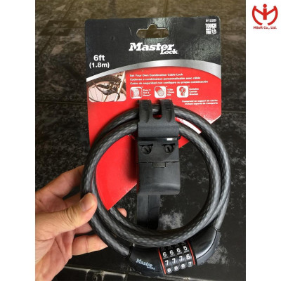 Khóa số xe đạp Master Lock 8122 EURD dây cáp dài 1.8m x 12mm