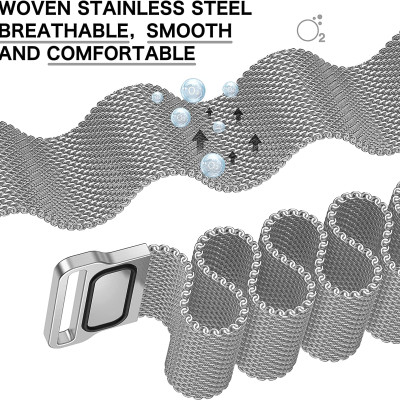 Dây Thép Milan Loop Từ Tính cho Apple Watch Series 1/2/3/4/5/6/7/8/9/SE1,2 & Apple Watch Ultra 1/2 Size 38/40/41/42/44/45/49mm - Hàng Chính Hãng