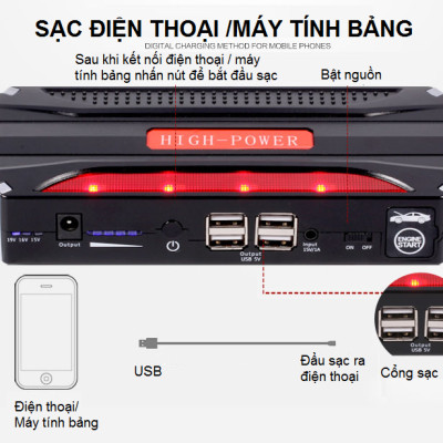 BỘ PIN HIGH POWER KÍCH Ô TÔ ĐA NĂNG TM18B - Hàng Nhập Khẩu
