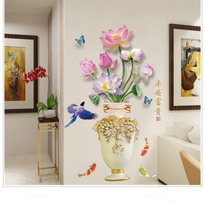 Tranh dán tường bình hoa sen xinh - TD014
