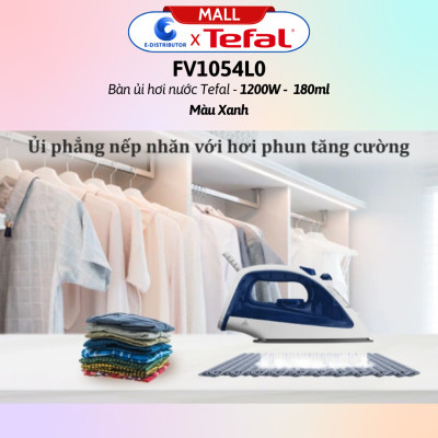 Bàn ủi hơi nước Tefal FV1054L0 - Hàng Chính Hãng - Công suất 1200W làm nóng nhanh, tiết kiệm điện năng - Dung tích bình nước 180 ml