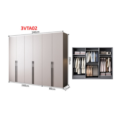 Tủ quần áo thiết kệ hiện đại - Tủ quần áo gỗ MDF 3VTA02A