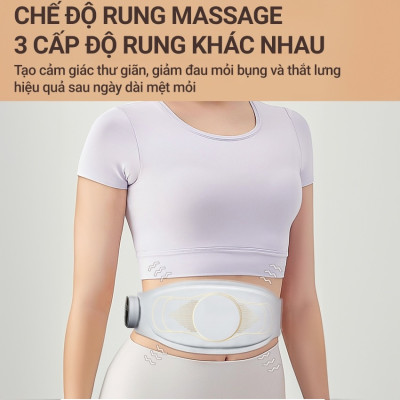 Máy massage xung điện EMS tan mỡ bụng BM-B48, đai massage lưng bụng rung nhiệt đánh tan mỡ, giảm đau bụng kinh