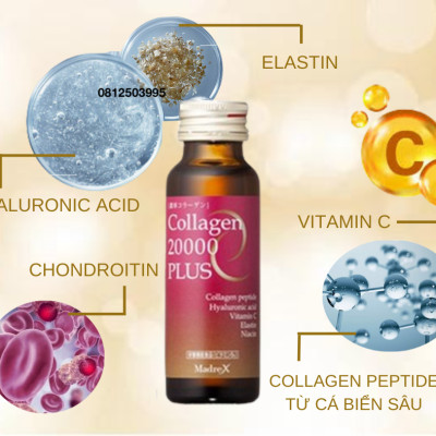 Combo 2 hộp (20 chai) Collagen 20000 Plus Ex.beaute Nhật Bản