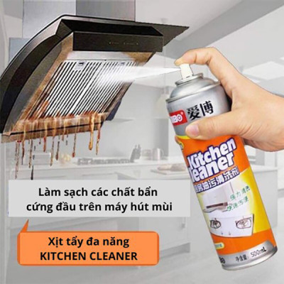 Bình Xịt Tẩy Rửa Nhà Bếp, Bình Xịt Bọt Tuyết Tẩy Rửa Siêu Sạch Màu Cam Kitchen Cleaner Nhà Bếp 500ml