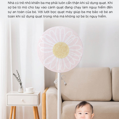 1 LƯỚI BỌC QUẠT CAO CẤP AN TOÀN CHO BÉ - DÂY RÚT (HÀNG CHẤT LƯỢNG TỐT) - Kích thước: Đường kính lồng quạt 45cm - GIAO MẪU NGẪU NHIÊN Áo Trùm Máy Quạt Bảo Vệ Điện Cao Cấp Có Vải Lồng Chống Bụi 