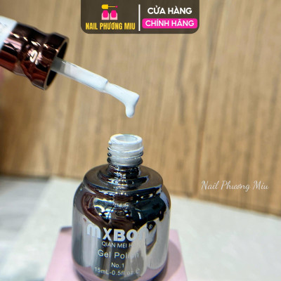 Sơn Gel MXBON Đen, Trắng, Trắng Sữa, Nước Gạo Cao Cấp Chai 15ml Làm Nail, Bóng Mướt, Bám Móng Bền Màu, Lên Màu Chuẩn Cho Nữ Women