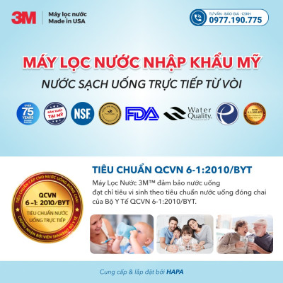 Máy Lọc Nước Uống Để Bàn 3M CTM-02 Cao Cấp, Không Cần Khoan Đục, Tự Lắp Đặt Đơn Giản - Hàng Chính Hãng 3M