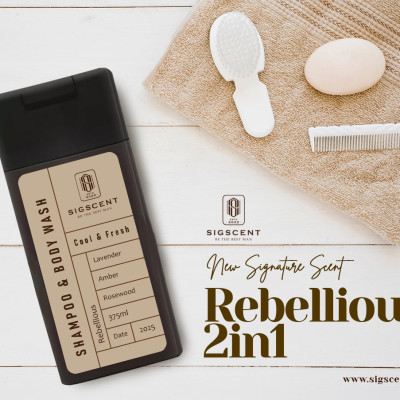 Sữa tắm dầu gội cho nam hương nước hoa 375ml Rebellious thương hiệu SIGSCENT