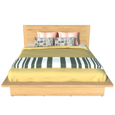 Giường ngủ cao cấp Tundo màu vàng sồi 140cm x 200cm