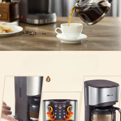 Máy Pha Cà Phê Bear KFJ-A07V1 Kiêm Pha Trà Thiết Kế Sang Trọng Phù Hợp Mọi Không Gian 0.7 Lít Công Suất 550 W - Hàng Chính Hãng