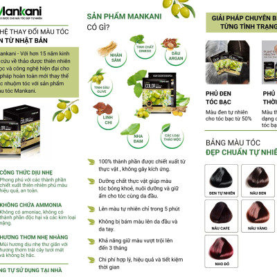 Hộp Dầu Gội Nhuộm Tóc, Thảo Dược Màu Nâu Cà Phê, Mankani [250ml - Chính Hãng]