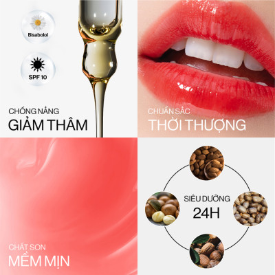 Son dưỡng môi thuần chay có màu GLAMRR Q V​E​G​A​N S​U​P​E​R L​I​P B​A​L​M 4.5g by Gilaa