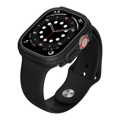 Ốp Case Đen và Trong Suốt cho Apple Watch Ultra / Apple Watch Ultra 2 49mm - Hàng Chính Hãng