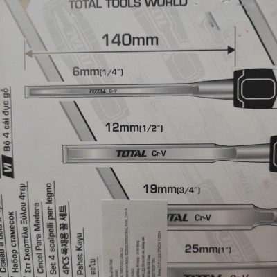 BỘ 4 CÁI ĐỤC GỖ (16/T) TOTAL THT41K0401 - HÀNG CHÍNH HÃNG