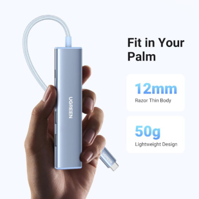 Hub chuyển USB-C sang HDMI +  PD 100W + 3 x USB 3.0  Ugreen 35581 - Hàng chính hãng