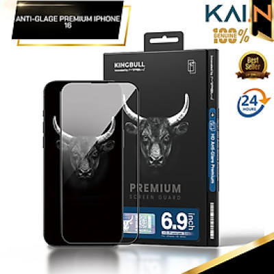 Miếng Dán Kính Cường Lực Chống Chói Chống Vân Tay Mipow KingBull Cho iPhone 16 Pro Max / 16 Plus Anti Glare Premium - Hàng Chính Hãng