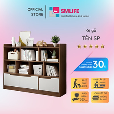 Kệ sách bằng gỗ thiết kế hiện đại SMLIFE Bilcare