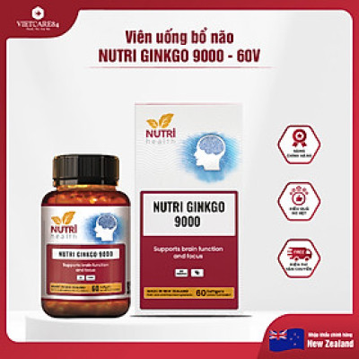 Viên Uống Bổ Não Nhập Khẩu Chính Hãng New Zealand Nutri Ginkgo 9000 (60 Viên)