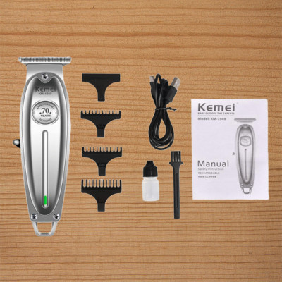 Tông đơ KEMEI KM-1949 cao cấp không dây toàn thân là hợp kim nhôm không gỉ chuyên dùng chấn viền, cạo viền, khắc tóc