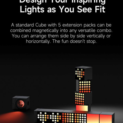 Đèn Yeelight Cube trang trí đa năng thông minh, nhiều hiệu ứng ánh sáng, gamesync, musicsyne, hỗ trợ matter/homekit