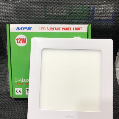 Đèn led panel ốp trần nổi vuông công suất 12W MPE (2 loại ánh sáng trắng và vàng)