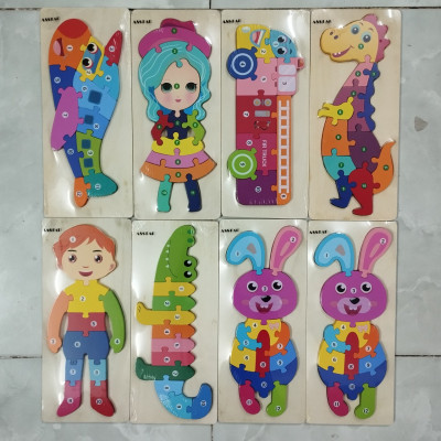 Đồ Chơi Trẻ Em Asstar, Combo 5 Mẫu Đồ Chơi Ghép Hình, Xếp Hình Gỗ Nổi 3D Gồm 10 Số Giúp Bé Phát Triển Tư Duy