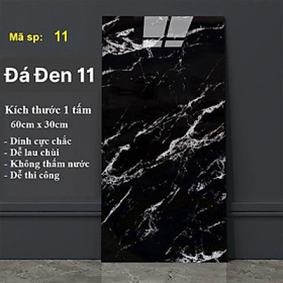 Bộ 15 Tấm Xốp Dán Tường 3D PVC Đá Đen 60x30cm Keo Sẵn Dày 2,5mm Cao Cấp, Sang Trọng