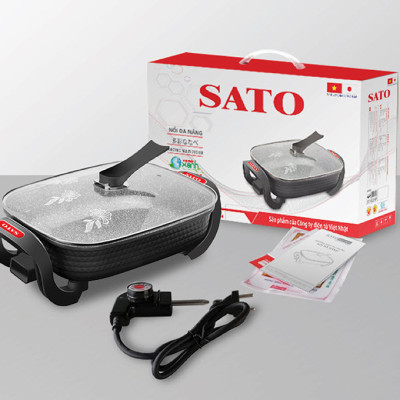 Nồi lẩu điện đa năng SATO ST-502HP 5.0 lít - Hàng chính hãng