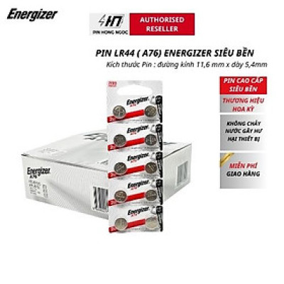 Vỉ 10 Viên Pin LR44 , Pin A76 , Pin AG13 1,5V Energizer - Hàng Chính Hãng