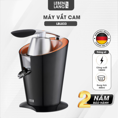 Máy vắt cam Lebenlang LBL833, công suất lớn 1000W, dung tích 400ml, vắt kiệt nước, bảo hành 2 năm - hàng chính hãng
