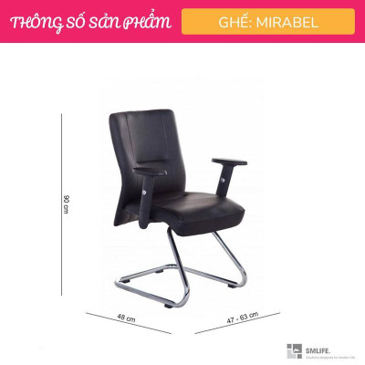Ghế phòng họp chân quỳ inox bọc da SMLIFE Mirabel