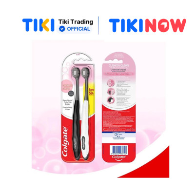 Bộ 2 Bàn chải Cushion Clean Twin Charcoal lông chải kháng khuẩn